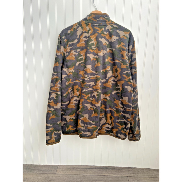 Eddie Bauer Sweater Men's Large Camouflage Fleece Pullover 1/4 Snap Neck, Gorp - Picture 5 of 5